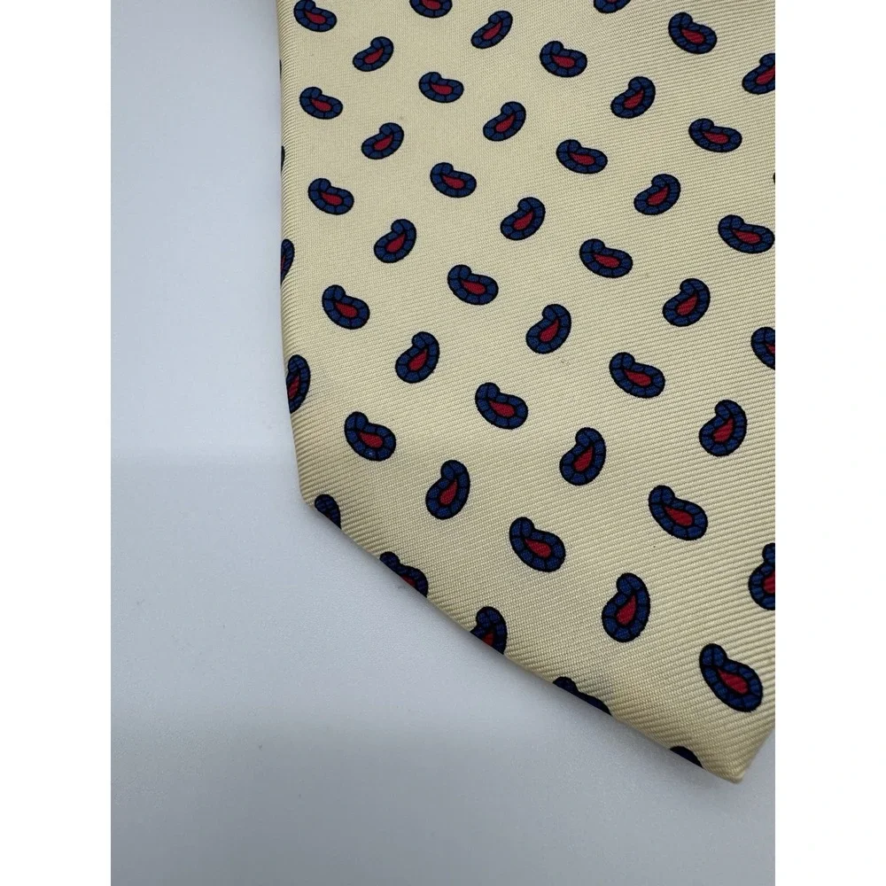 Liberty of London‎ Silk Tie Yellow Paisley Pattern Made in USA Necktie Classic